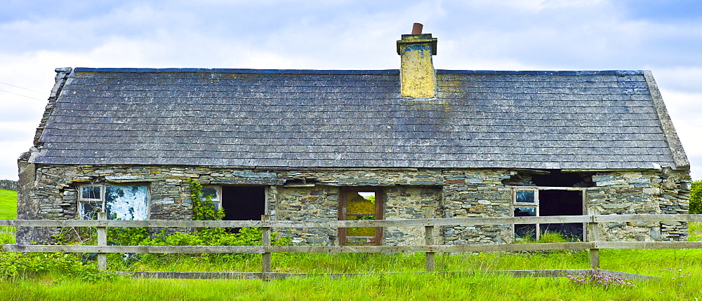 Derelict old period stone cottage rundown and in need of renovation, County Clare, West of Ireland