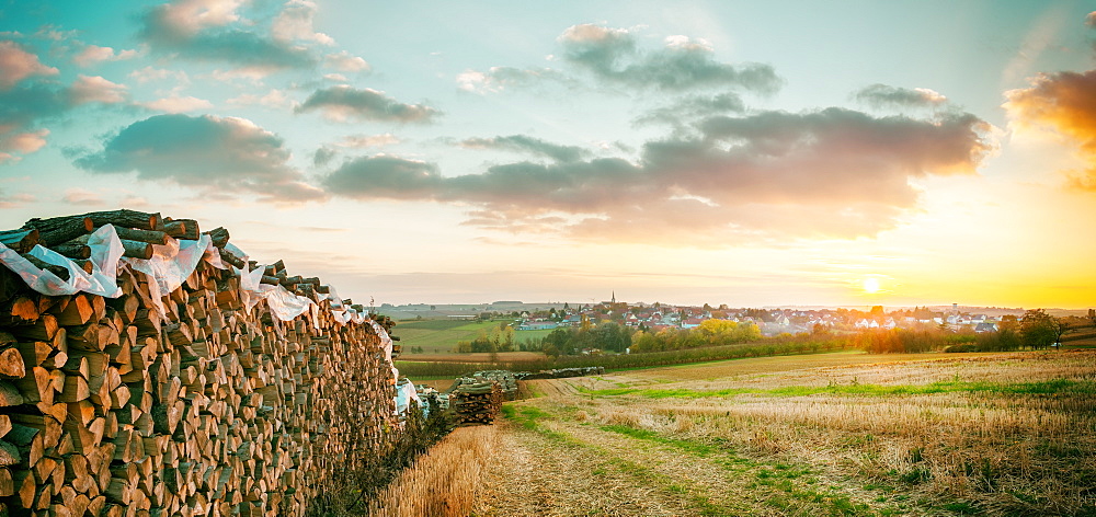 Panorama of Schoenenbourg area, Bas-Rhin, France, Europe