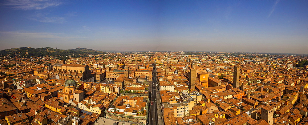 View from the Asinelli Tower (Torre degli Asinelli), Bologna, Emilia-Romagna, Italy, Europe