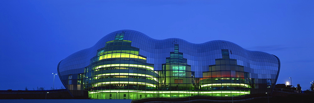 Sage Music Hall at night, Quayside, Newcastle upon Tyne, Tyne and Wear, England, United Kingdom, Europe