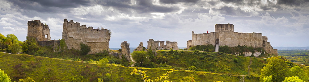 Chateau Gaillard panorama, Les Andelys, Eure, Normandy, France, Europe