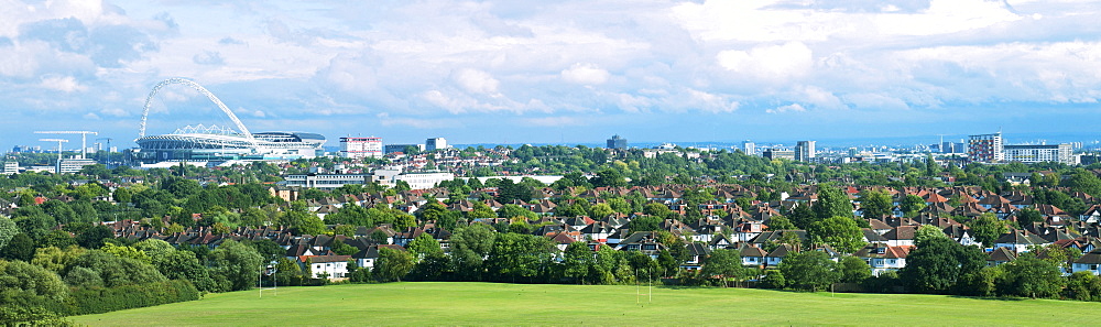 London skyline showing Wembley Stadium, London, England, United Kingdom, Europe