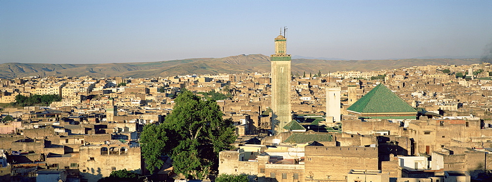 View of skyline of the Medina, UNESCO World Heritage site, Fez (Fes), Morocco, North Africa, Africa