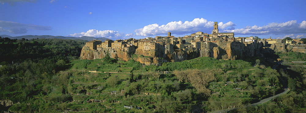 Panoramic view of the village, Pitigliano, Grosseto Province, Tuscany, Italy, Europe