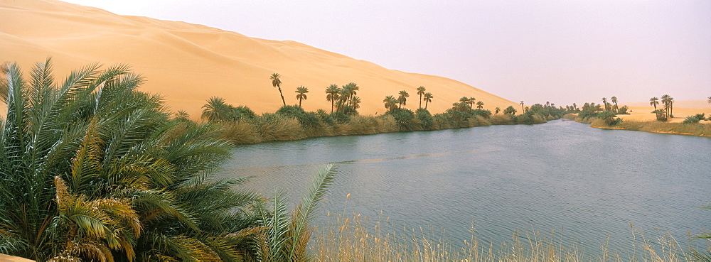 Lake, Erg Ubari, Sahara desert, Fezzan, Libya, North Africa, Africa