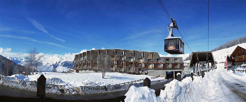 Cableway, Gressan, Pila, Valle d'Aosta, Italy