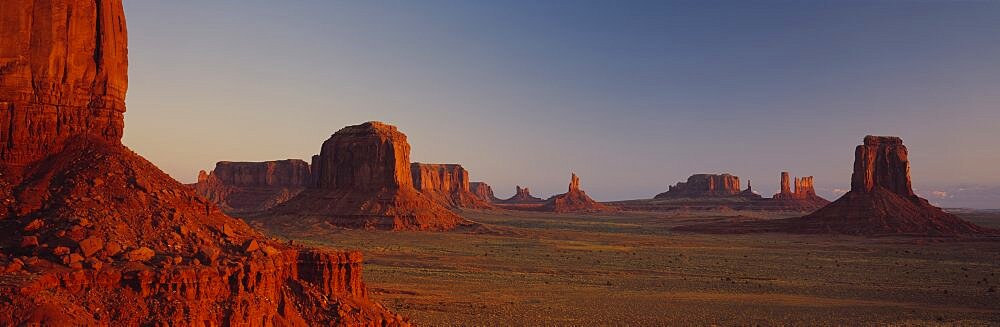 Rock formation in an arid landscape, Monument Valley, Arizona, USA