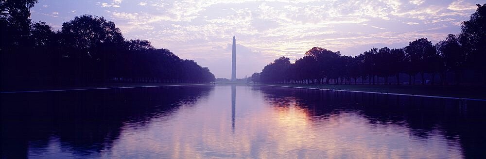 Silhouette of a monument, Washington Monument, Washington DC, USA