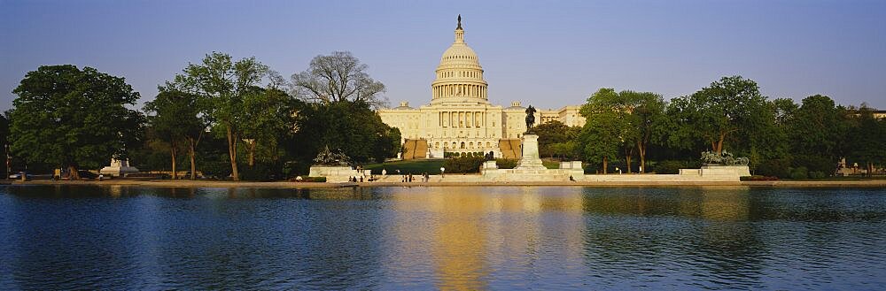 Pond in front of the Capitol building, Washington DC, USA