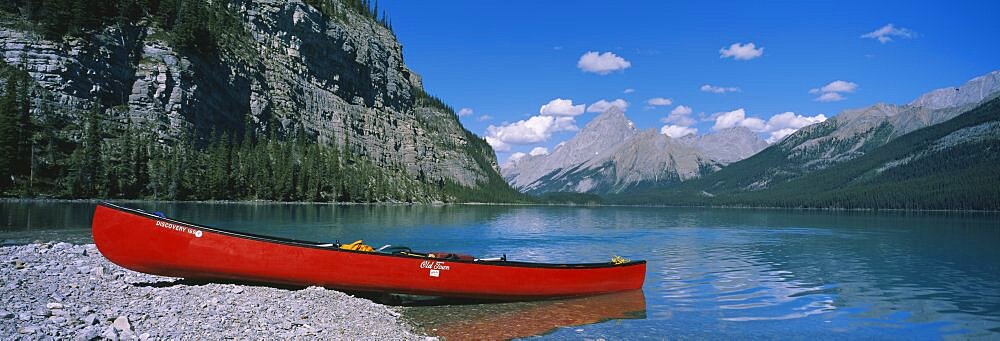 Canoe Maligne Lake Jasper National Park Alberta Canada