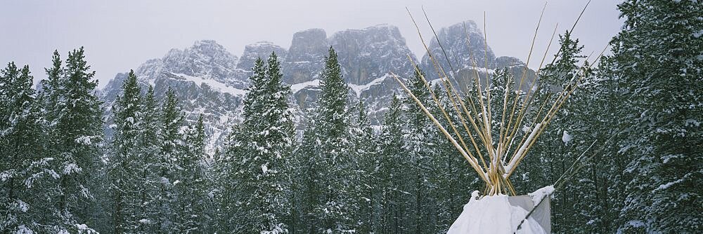 Snow Covered Teepee Banff National Park Canada