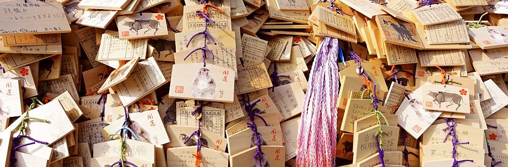 Votive tablets at Shinto Shrine, Tokyo, Japan