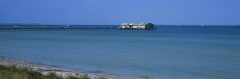 House on a pier, Anna Maria Island, Gulf Coast, Florida, USA