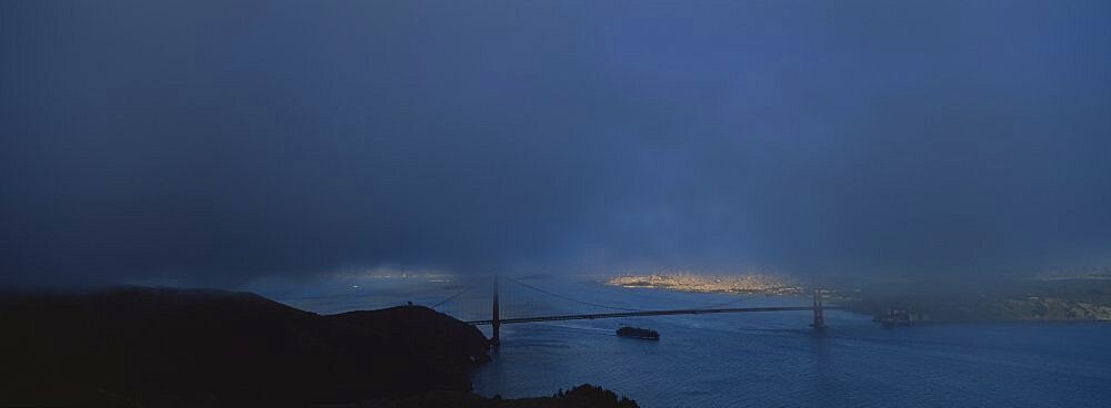 High angle view of a bridge, Golden Gate Bridge, San Francisco, California, USA