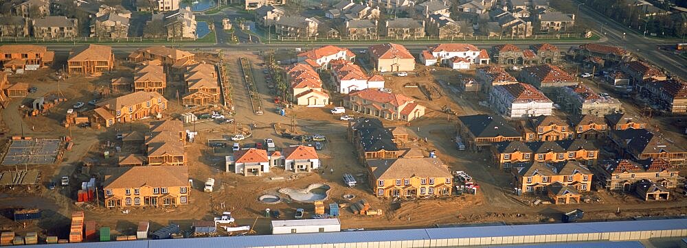 Aerial view of a construction site in a city, Atlanta, Georgia, USA