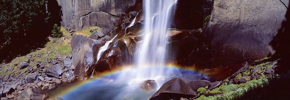 Rainbow over a stream, Vernal Falls, Yosemite National Park, California, USA