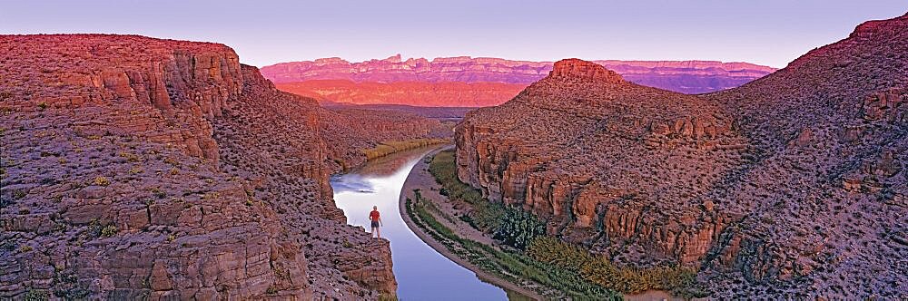 High angle view of a river running through rocks, Rio Grande, Big Bend National Park, Texas, USA