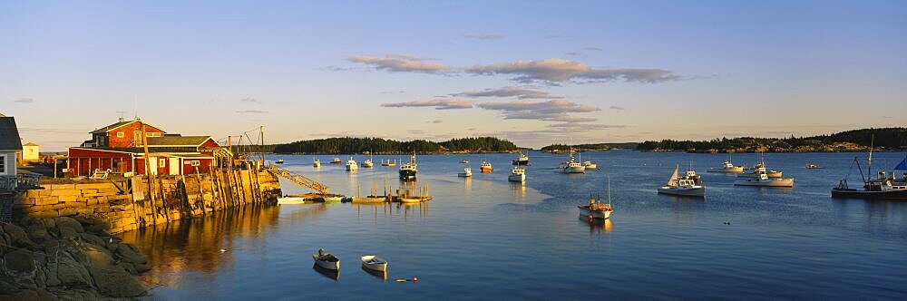 Boats in a river, Stonington Harbor, Deer Isle, Hancock County, Maine, USA