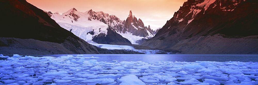 Mountains covered in snow, Laguna Torre, Los Glaciares National Park, Patagonia, Argentina