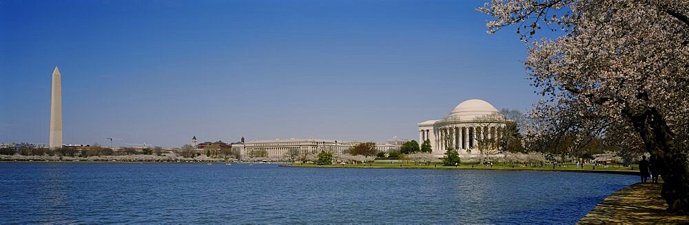 River in front of a monument, Washington Monument, Washington DC, USA