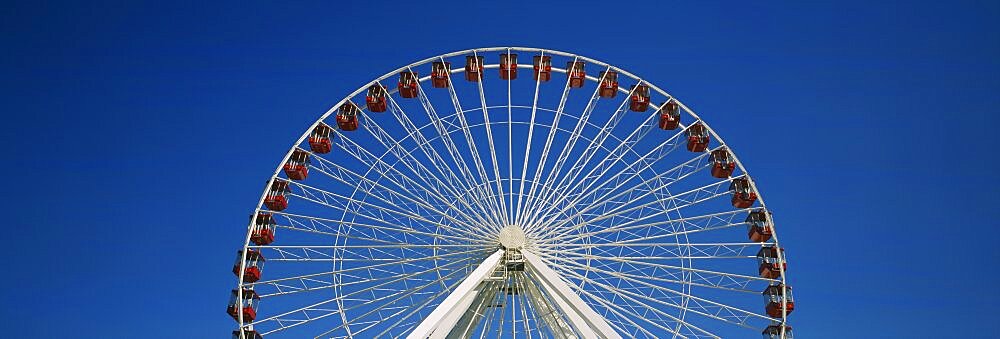 Low angle view of a ferris wheel, Chicago, Illinois, USA