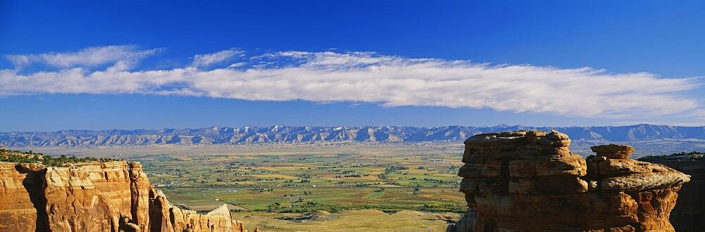 High angle view of a valley, Grand Valley, Book Cliffs, Colorado National Monument, Colorado, USA