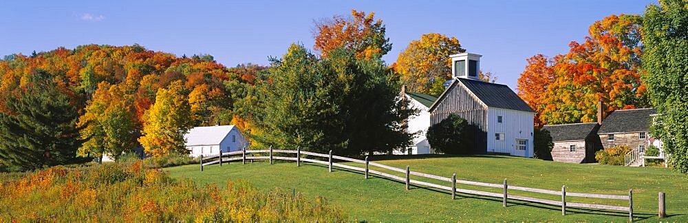 Houses on a landscape, Plymouth, Vermont, USA