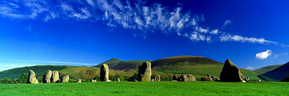 Stone Circle On A Landscape, Castlerigg Stone Circle, Keswick, Lake District, Cumbria, England, United Kingdom