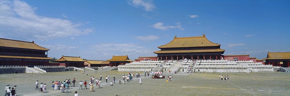 Tourists in front of a building, Hall of Supreme Harmony, Beijing, China