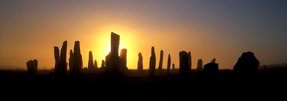 Callanish (Callanais) Standing Stones, erected by Neolithic people between 3000 and 1500 BC, Isle of Lewis, Outer Hebrides, Scotland, United Kingdom, Europe