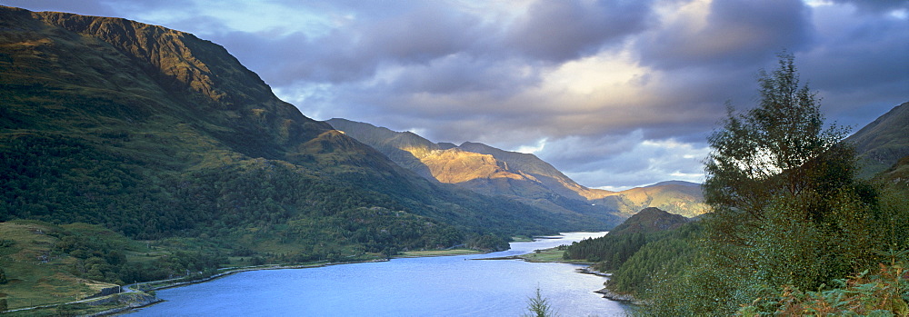 Panoramic view of Loch Leven, near Glencoe, Highland region, Scotland, United Kingdom, Europe