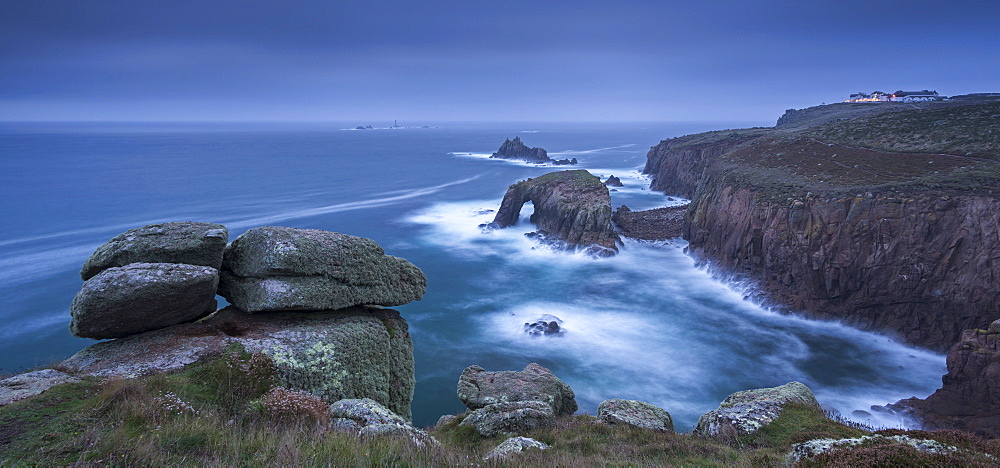 Dramatic coastal scenery at Land's End in Cornwall, England, United Kingdom, Europe