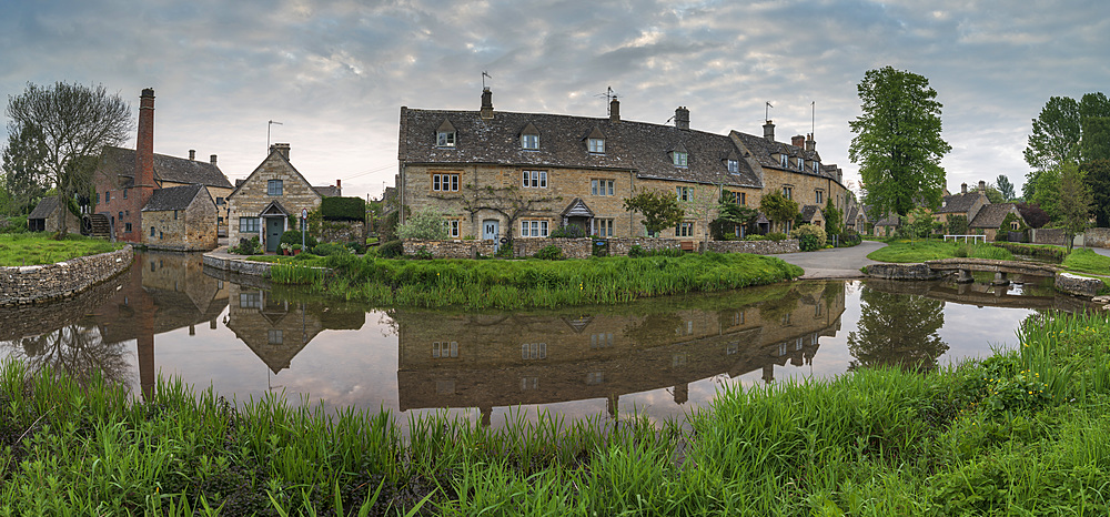 The picturesque Cotswolds village of Lower Slaughter, Gloucestershire, England, United Kingdom, Europe