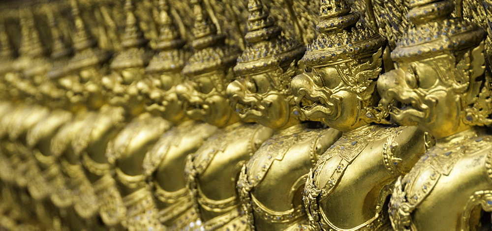 Detail of the Temple of the Emerald Buddha (Wat Phra Kaew), the Royal Palace, Bangkok, Thailand, Southeast Asia, Asia