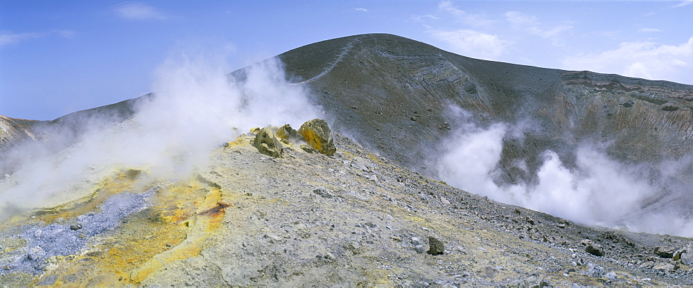 The crater on Vulcano, Aeolian Islands, UNESCO World Heritage Site, island of Sicily, Italy, Mediterranean, Europe