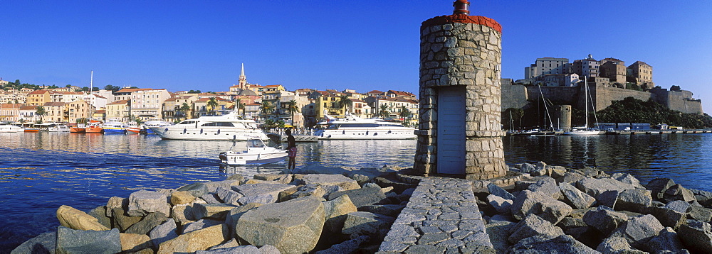 Port and citadel of Calvi, Balagne, Corsica, France, Europe