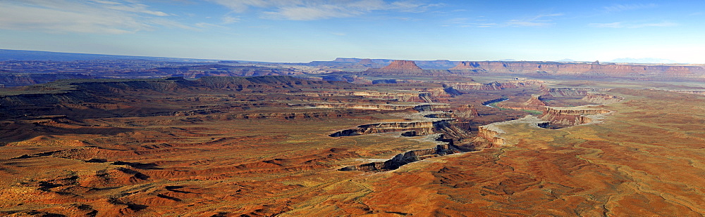 Panoramic view, "Green River View Point, at sunrise, Canyonlands National Park, Utah, USA