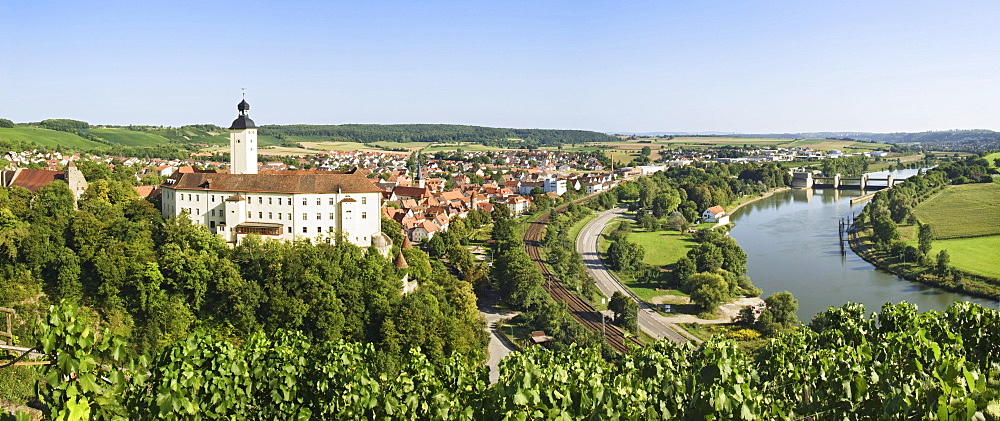 Schloss Horneck Castle above Gundelsheim am Neckar, Neckar River, Baden-Wuerttemberg, Germany, Europe