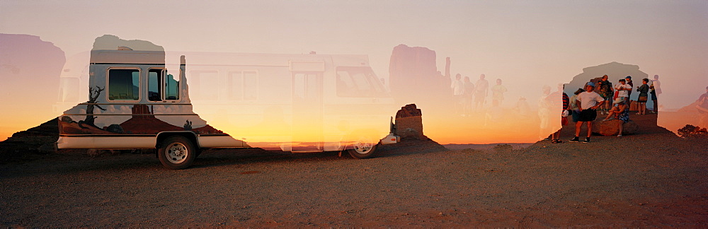 Panorama, camper, Monument Valley, USA