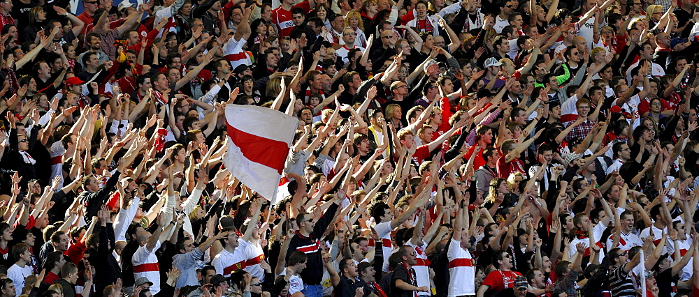 Fan area VfB Stuttgart football club, Mercedes-Benz Arena stadium, Stuttgart, Baden-Wuerttemberg, Germany, Europe