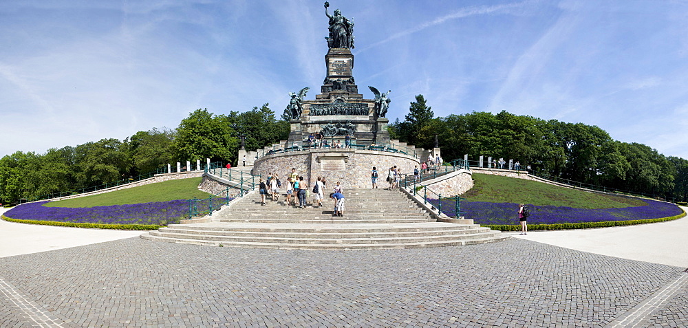 Niederwalddenkmal monument, UNESCO World Heritage Site, Ruedesheim, Upper Middle Rhine Valley valley, Hesse, Germany, Europe