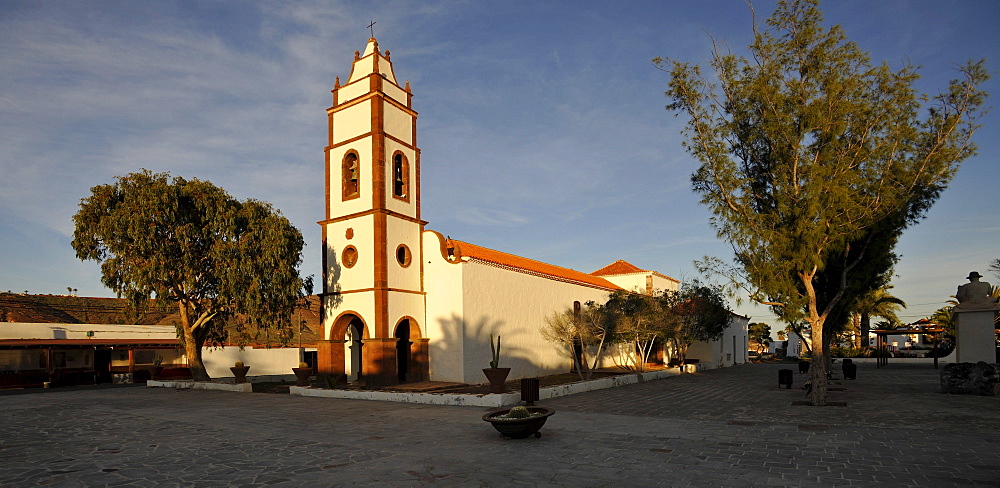 Parish church of Santo Domingo de Guzman in the evening light, Tetir, Fuerteventura, Canary Islands, Spain, Europe