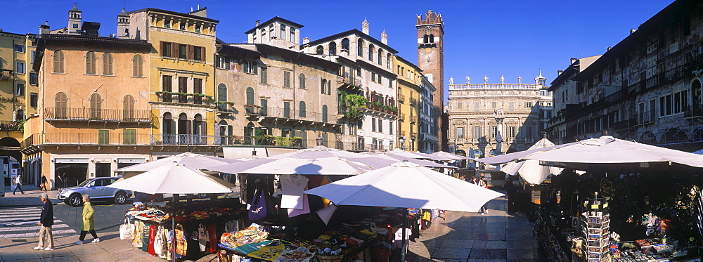 Market, Piazza delle Erbe, Verona, Italy, Europe