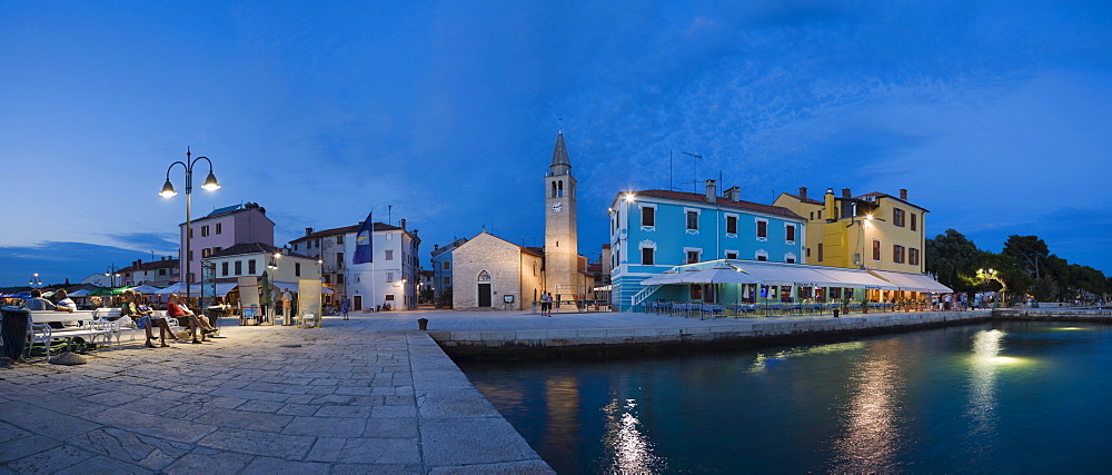 Church of ss. Cosmas and Damian, Crkva Sv Kuzme i Damjana, Titova Riva, twilight, Fazana, Istria, Croatia, Europe