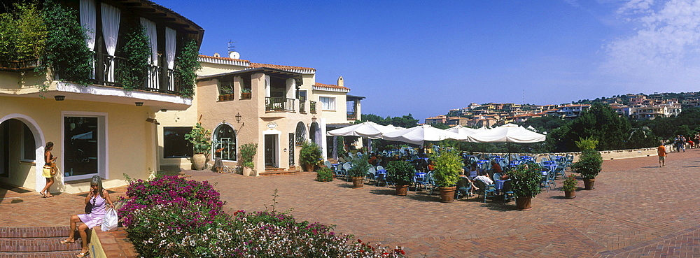 Piazza, restaurant, Porto Cervo, Sardinia, Italy, Europe