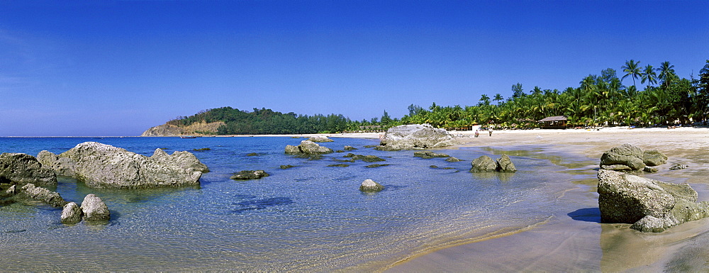 Palm beach, Ngapali Beach, Thandwe, Rakhine Coast, Bay of Bengal, Burma, Myanmar, Asia