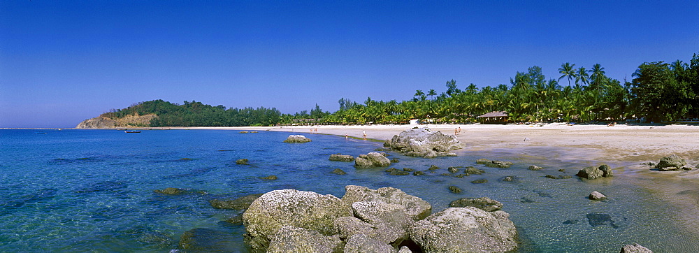 Palm beach, Ngapali Beach, Thandwe, Rakhine Coast, Bay of Bengal, Burma, Myanmar, Asia