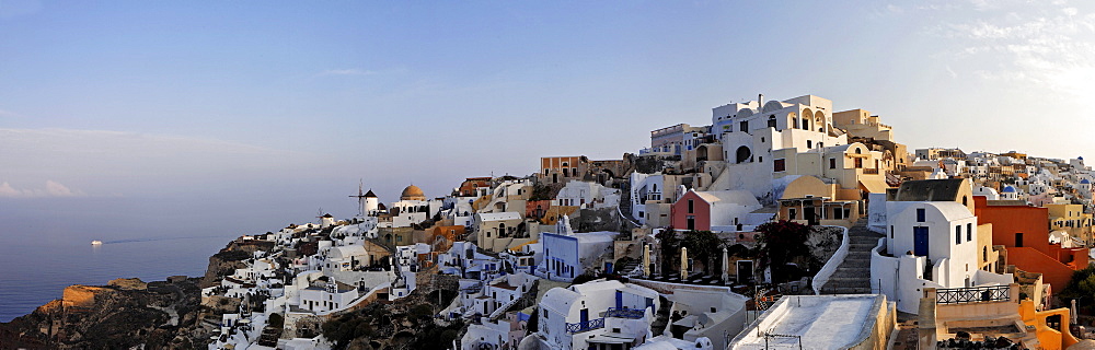 View from the Lontza fort to the village, Oia, Santorini, Greece