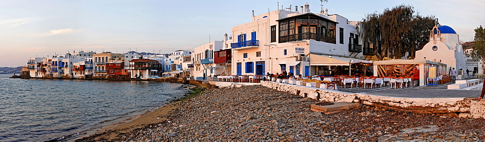 Little Venice and the restaurant Alefkandra , Myconos, Greece