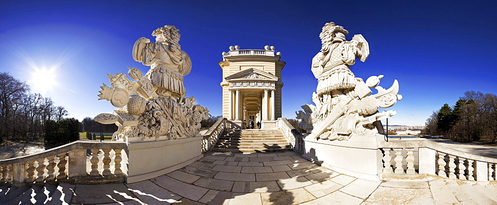 Gloriette building in the palace gardens Schloss Schoenbrunn palace, UNESCO World Heritage Site, Vienna, Austria, Europe